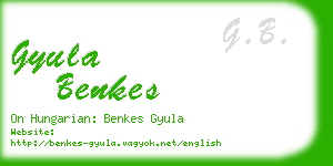 gyula benkes business card